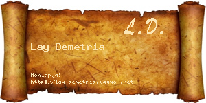 Lay Demetria névjegykártya